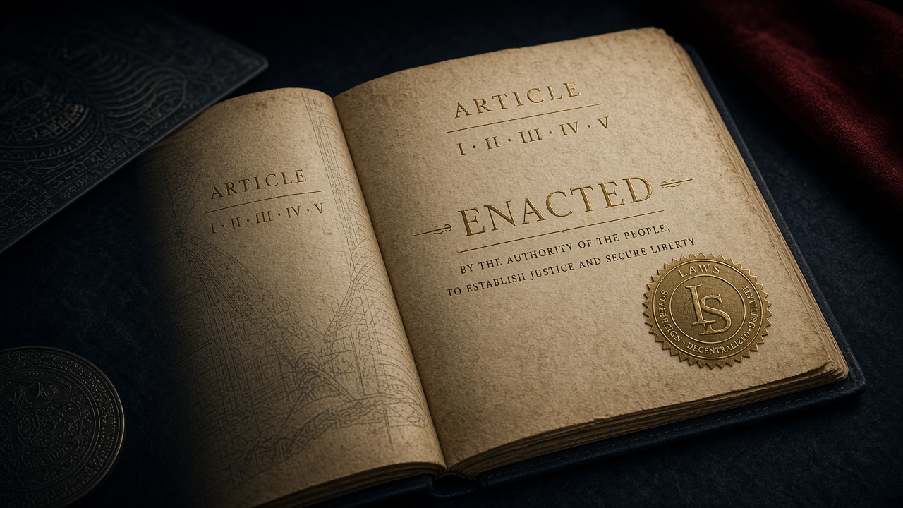 Constitutional document with embossed seal